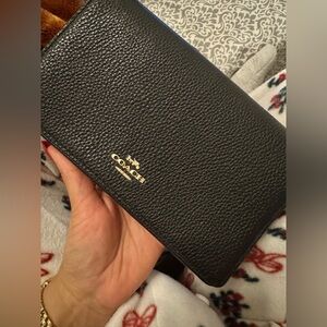 Coach Pebbled Black Leather Clutch